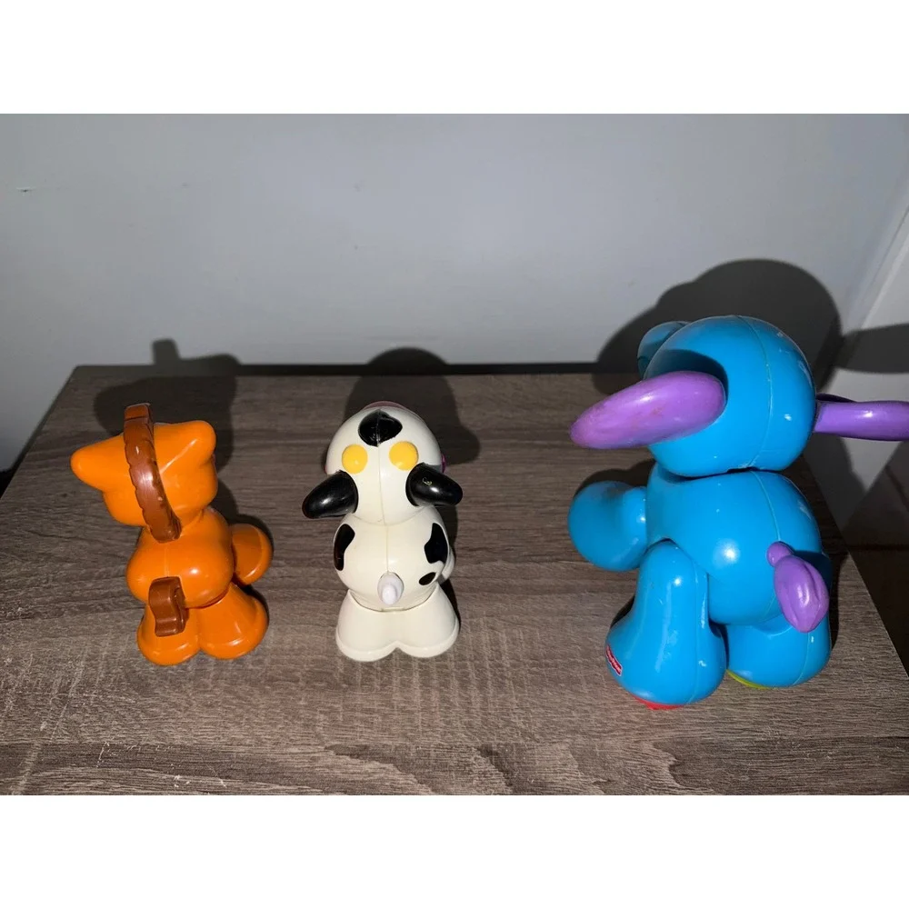 Fisher Price Amazing Animals Clicker Toy Lot Elephant Cow Horse Toddler Figures